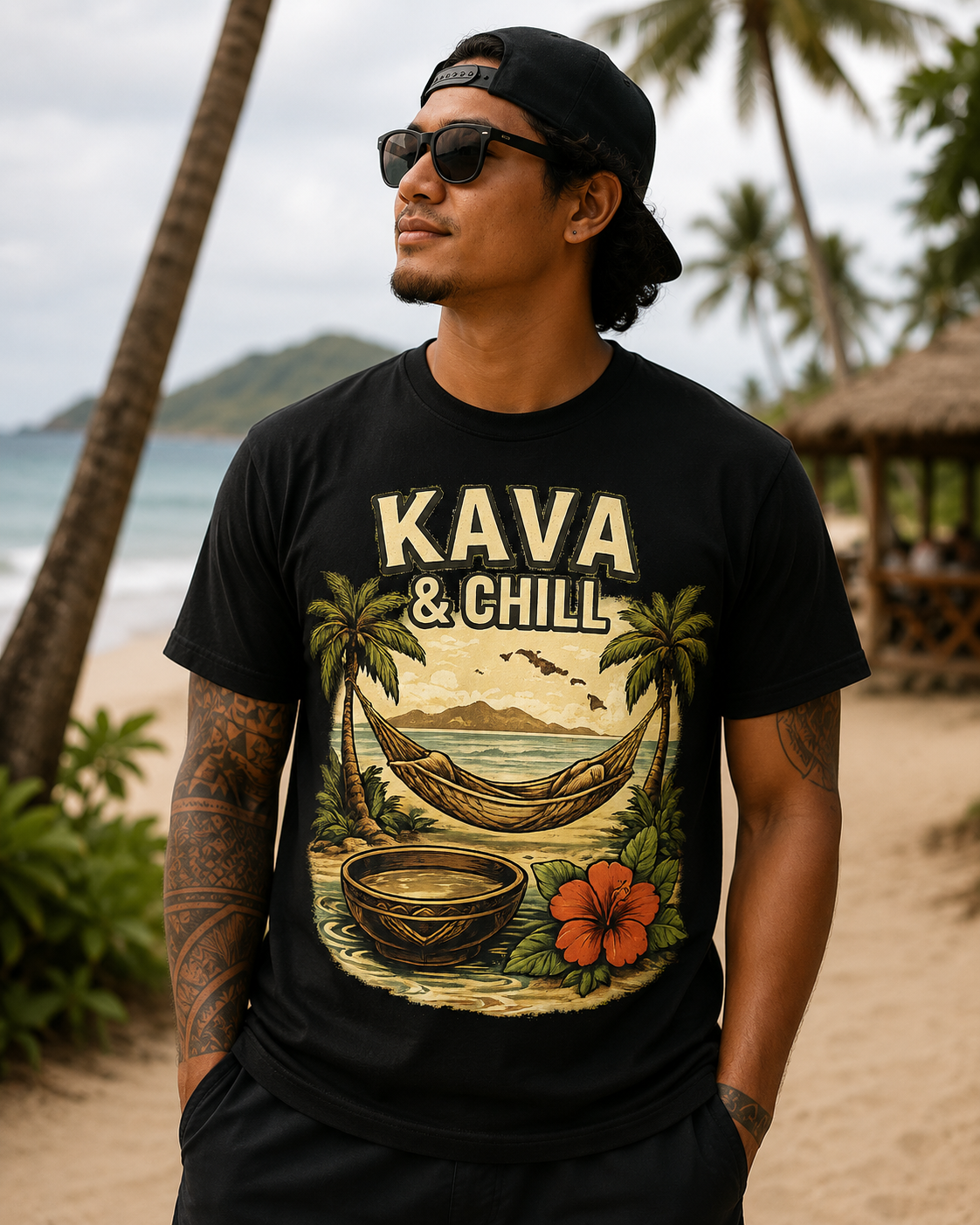 “Kava & Chill” Kava Culture T-Shirt | Fiji-Inspired Graphic Tee