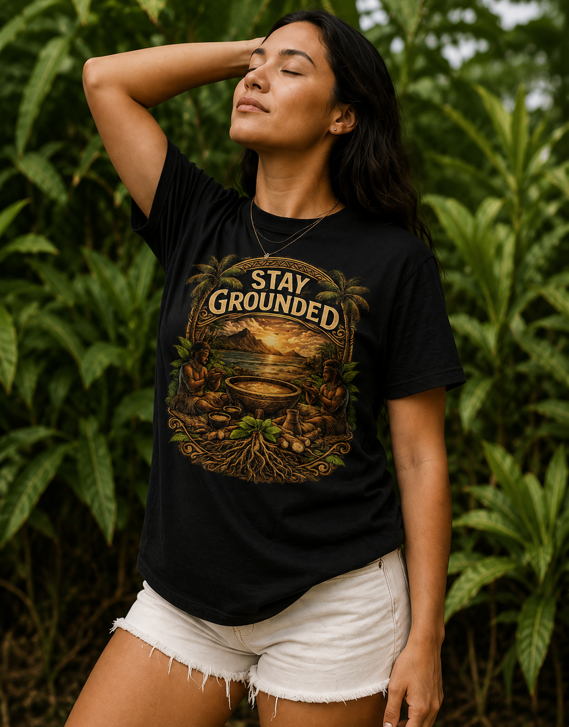 “Stay Grounded” Kava Culture T-Shirt | Fiji-Inspired Graphic Tee - Kava Pros