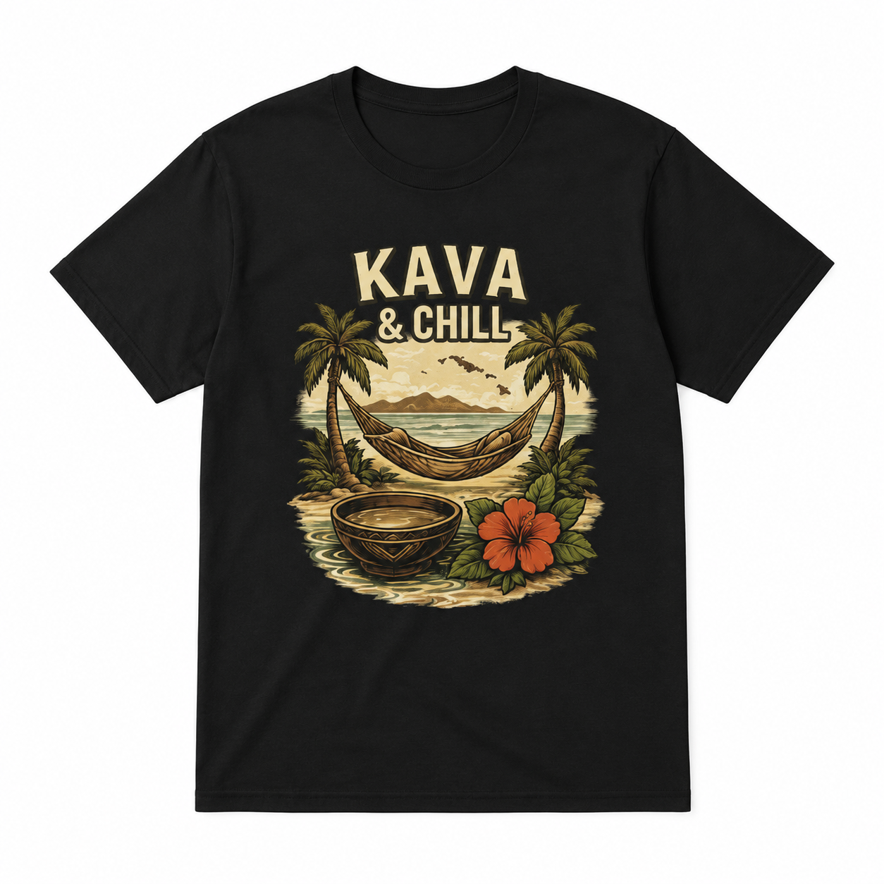 “Kava & Chill” Kava Culture T-Shirt | Fiji-Inspired Graphic Tee - Kava Pros